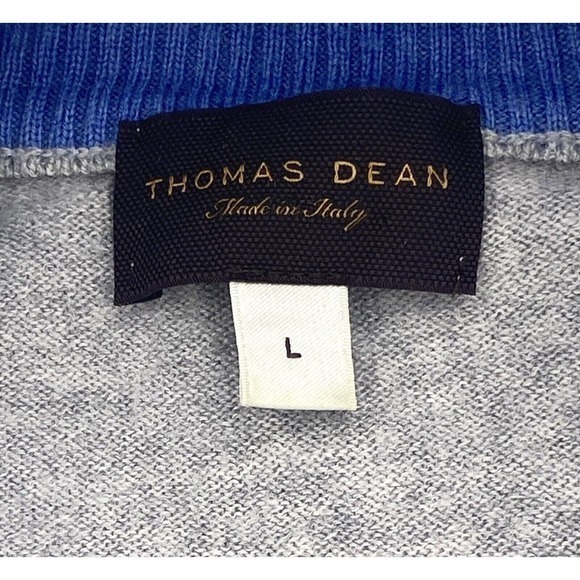 Thomas Dean Retro Sweater Extra Fine Merino Wool Gingham Check Mens Large - Picture 11 of 11